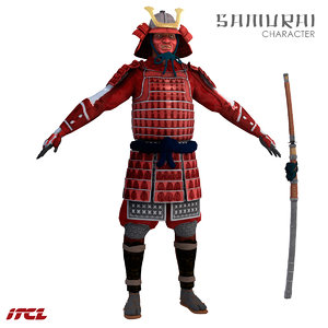 3D samurai katana