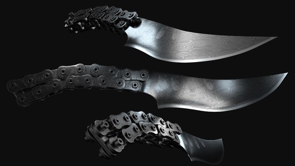damascus knife chains model
