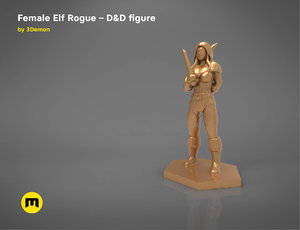 3D elf rogue female character