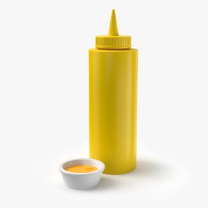3D mustard bottle sauce plate