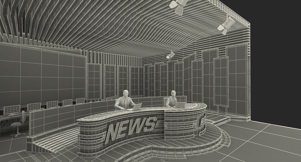 3D model big news tv studio - TurboSquid 1286820