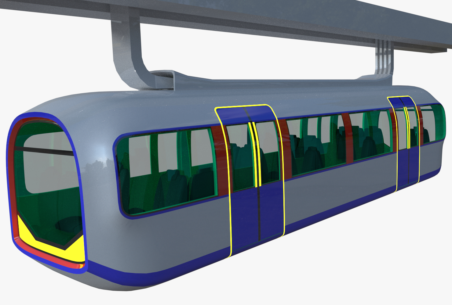 高架火车 单轨铁路3d模型