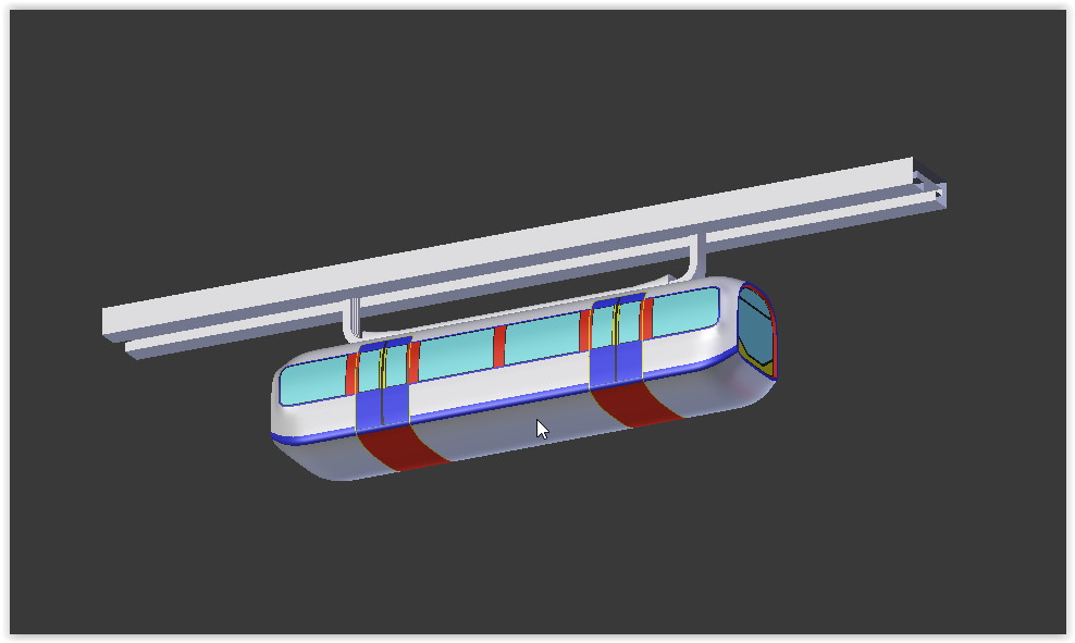 高架火车 单轨铁路3d模型