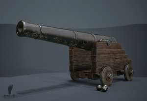 3D war cannon ready