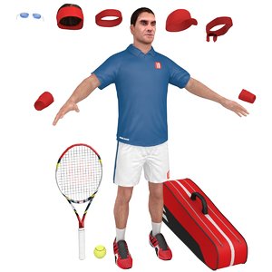 3D tennis player model