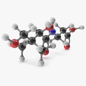3D pantothenic acid molecular model