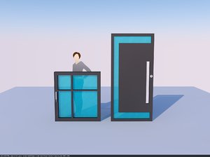 simple door window 3D model