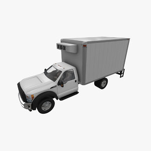 3D realistic f-550 fridge truck model