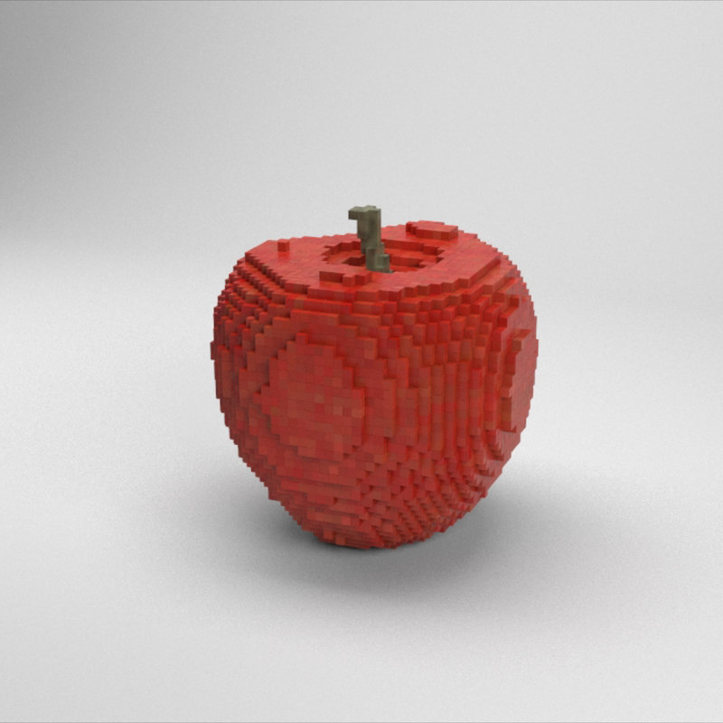 3D voxel red apple - TurboSquid 1287367