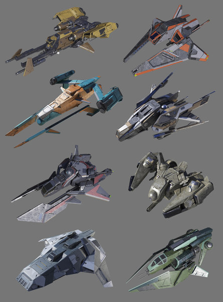 3d space craft fighter model
