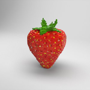 voxel strawberry model