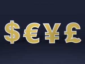 currency signs 3D model