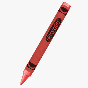 red crayon 3D model