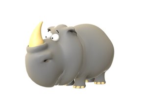 rigged rhinoceros 3D model