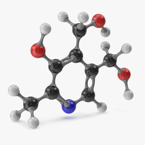 pyridoxine molecular 3D model
