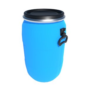 3D blue plastic barrel