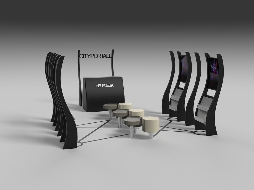 3d Open Kiosk Stand Turbosquid 1287886