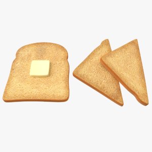 toast bread butter 3D model