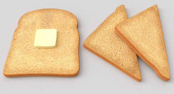 Toast Bread Butter 3d Model Turbosquid