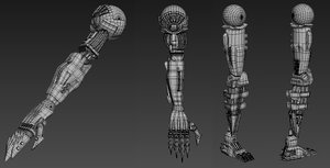cyborg roboter arm leg model