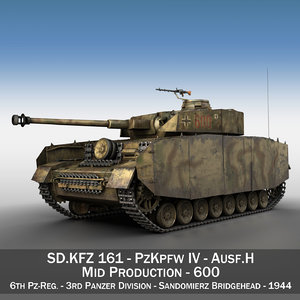 3D german panzer 4 ausf model