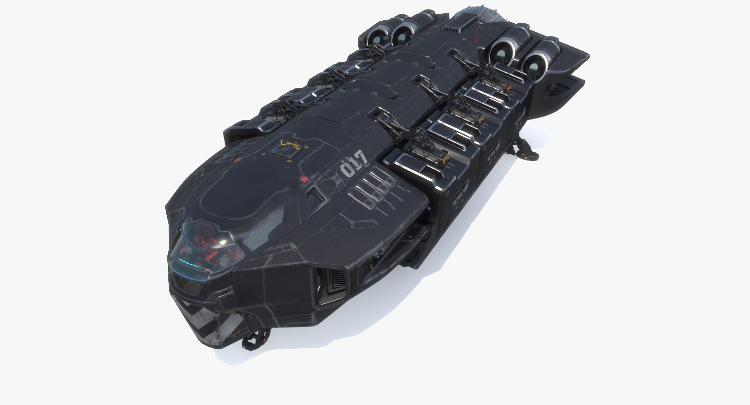 3D model sci-fi spaceship pbr cargo - TurboSquid 1288287