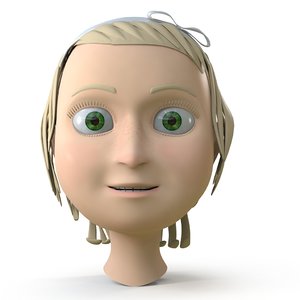 cartoon girl head 3D