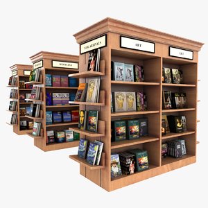 bookstore shelves book 3D