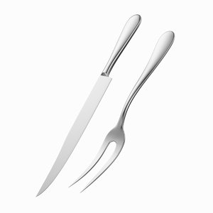 common cutlery carving knife fork 3D model