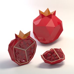 3D pomegranate cartoon
