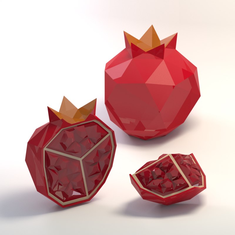 3D pomegranate cartoon - TurboSquid 1288488