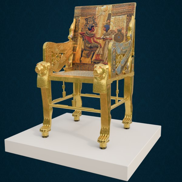 king tutankhamun chair 3D model