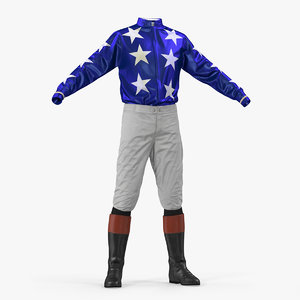 horse racing jockey costume 3D model
