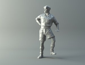 3D captain miniature ii world war model