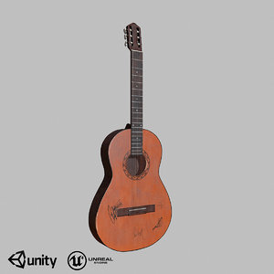 3D guitar low-poly