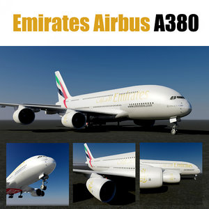 emirates airbus a380 3D