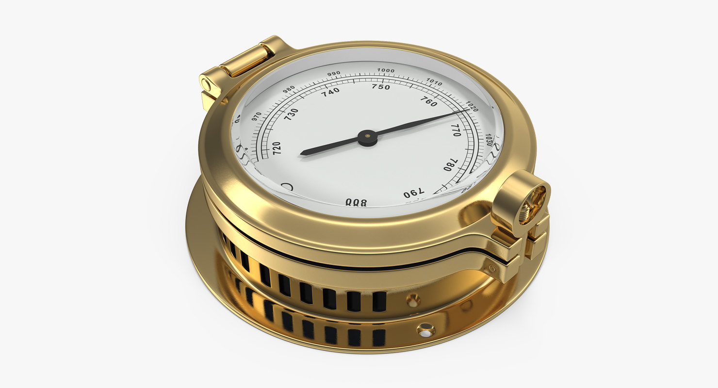 3D brass ship barometer model TurboSquid 1289145