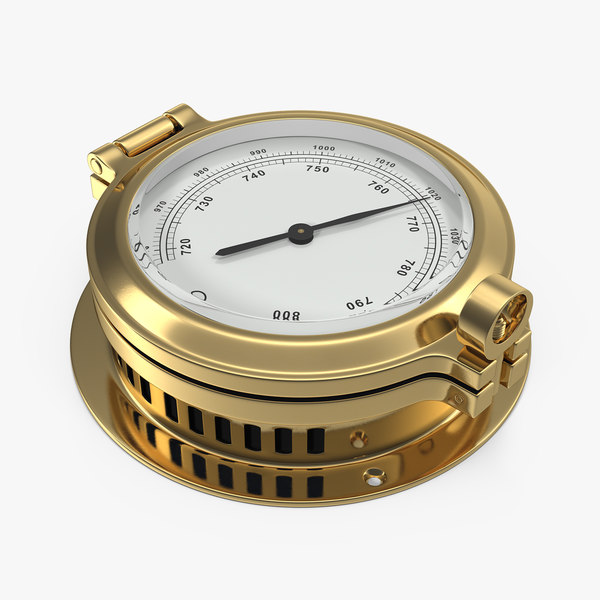 3D brass ship barometer model - TurboSquid 1289145