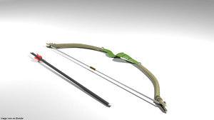 3D model arrow bow curve