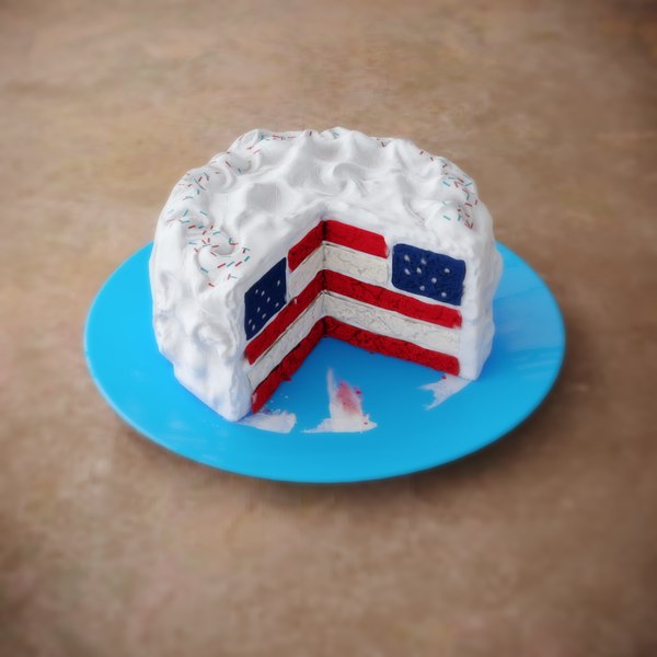 Modele 3d De Gateau National Americain Turbosquid