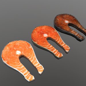 salmon steak 3D model