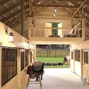 3D horse barn