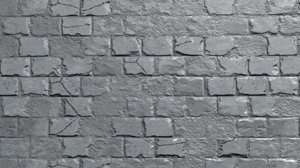 3D model stones brick wall