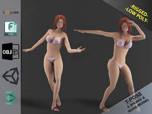 3D model bikini girl clothes package
