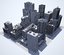 metropolis city block low-poly 3D model