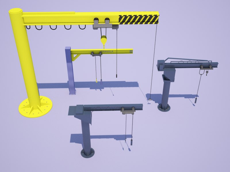 Jib cranes pack 3D model TurboSquid 1290317