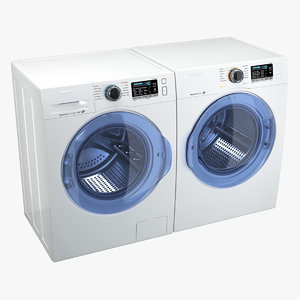 3D model load washing machine dryer