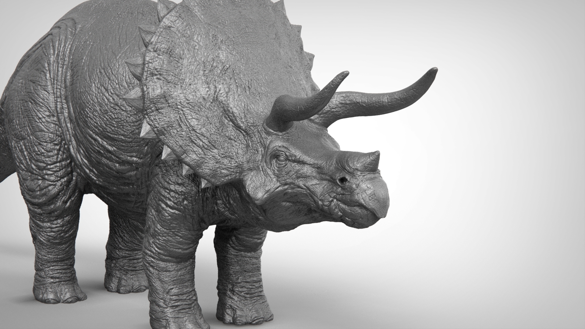 3d triceratops sculting zbrush