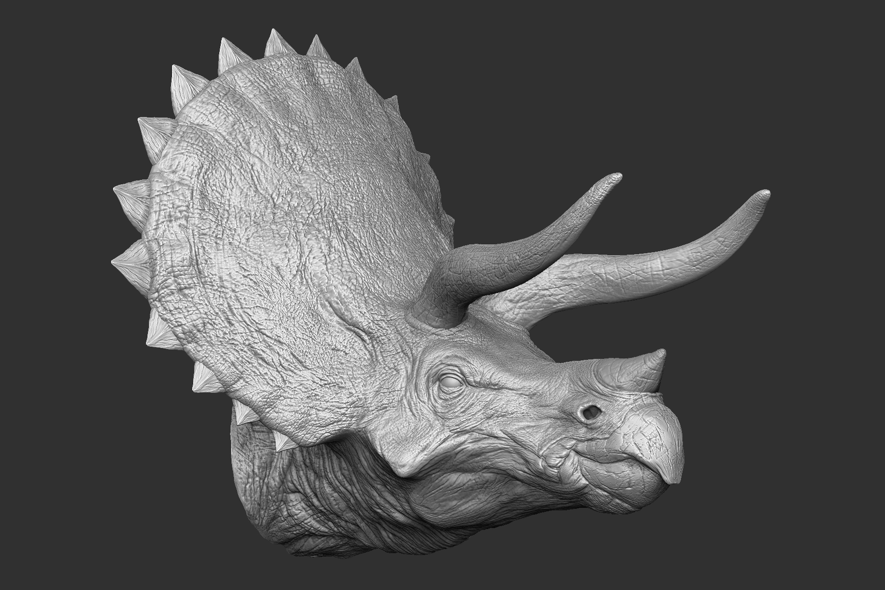 triceratops with spikes on head