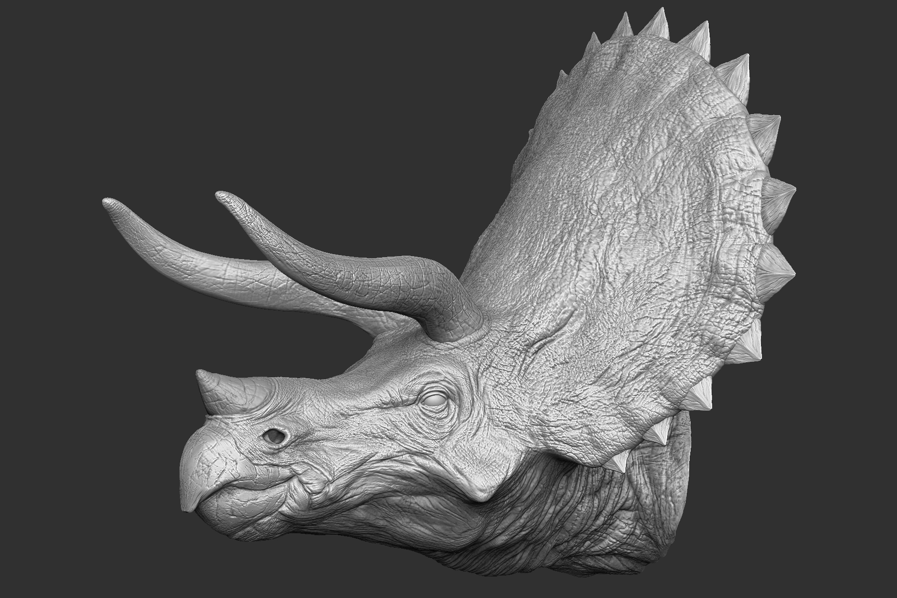 triceratops with spikes on head